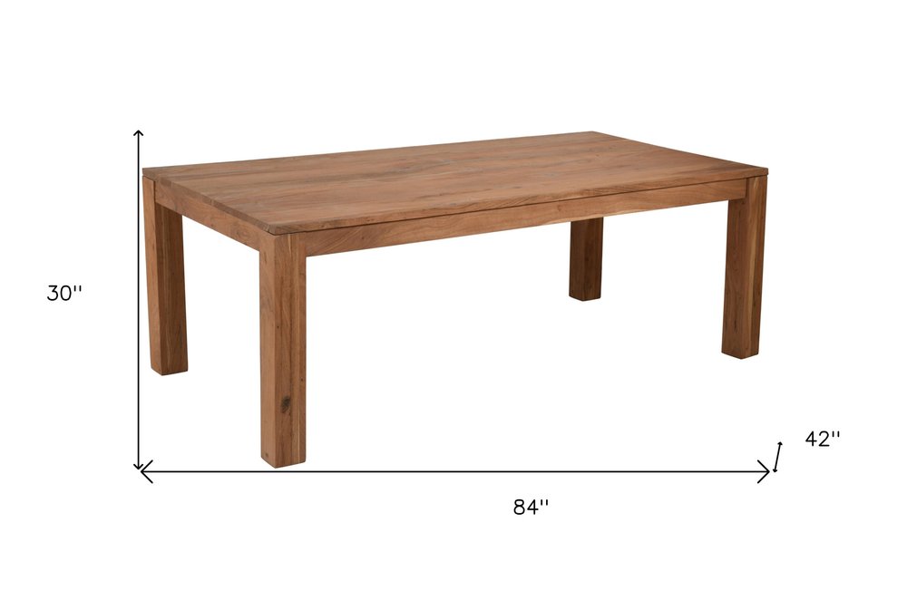 84" Natural Rectangular Solid Wood Dining Table