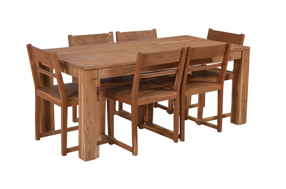 72" Natural Rectangular Solid Wood Dining Table