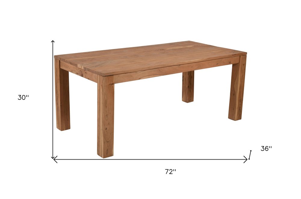 72" Natural Rectangular Solid Wood Dining Table