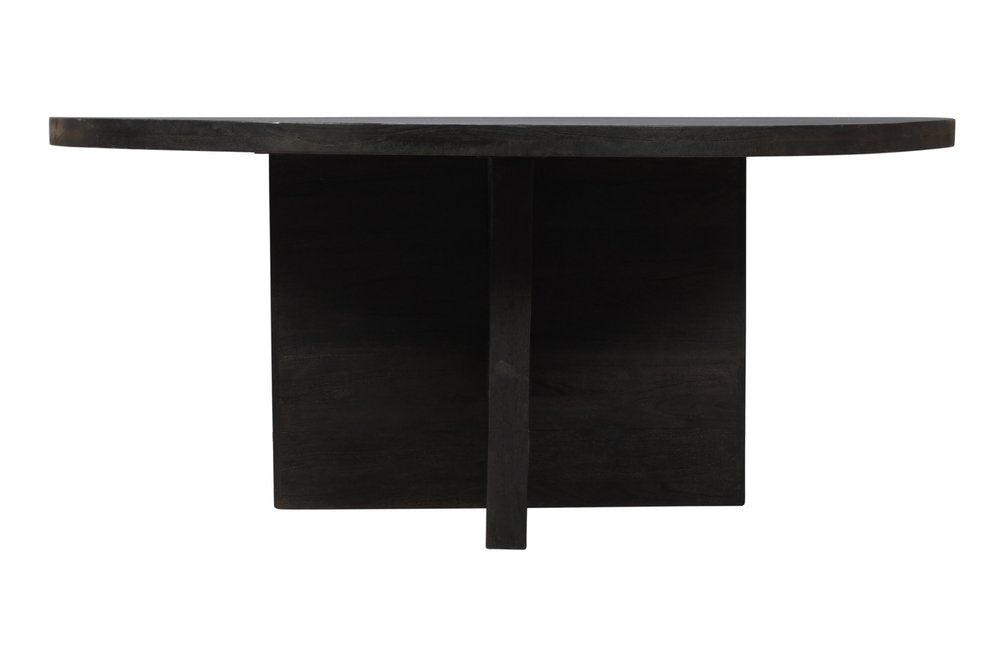 70" Gray Solid Wood Pedestal Base Round Top Dining Table