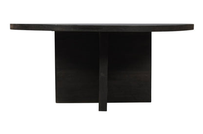 70" Gray Solid Wood Pedestal Base Round Top Dining Table