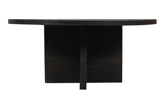 70" Gray Solid Wood Pedestal Base Round Top Dining Table