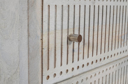 28" Ivory Solid Wood Two Drawer Nightstand