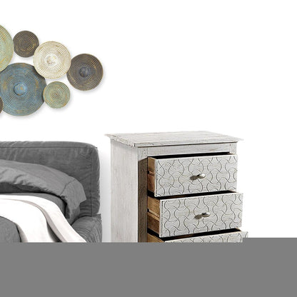 30" White Three Drawer Nightstand