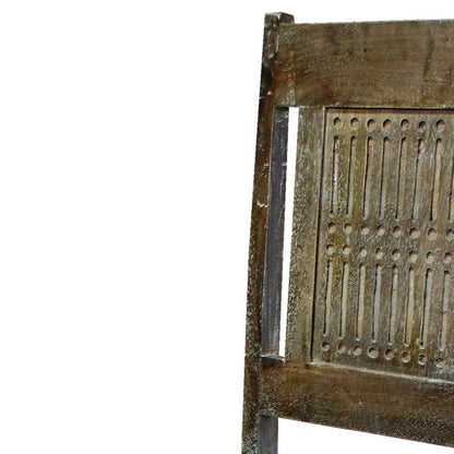 Set of Two Brown Wood Slat Back Dining Side Chairs