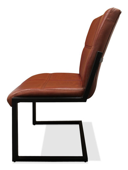 Cinnamon and Black Upholstered Leather Dining Side Chair
