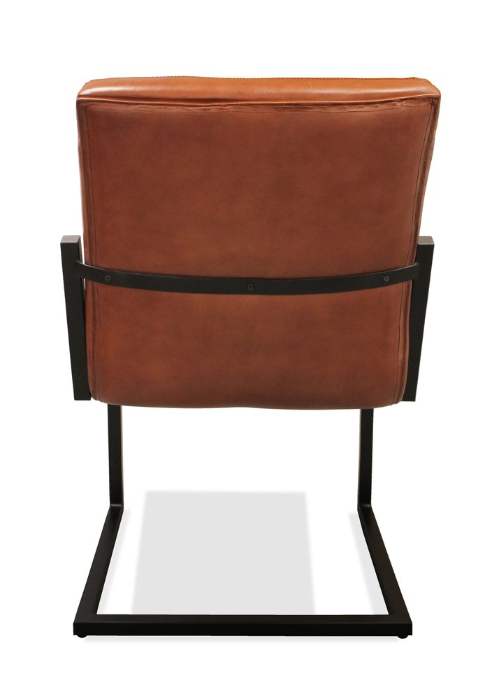 Cinnamon and Black Upholstered Leather Dining Side Chair