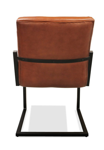 Cinnamon and Black Upholstered Leather Dining Side Chair