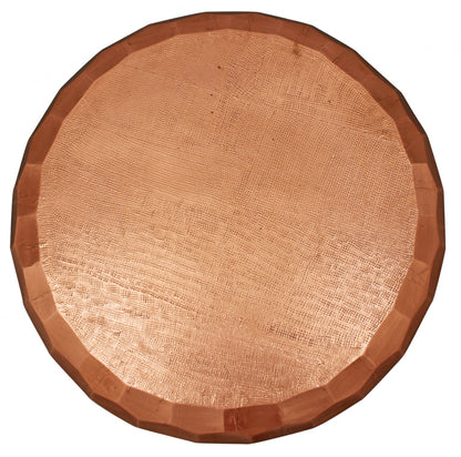 28" Copper Iron Hexagon Drum Drum Coffee Table