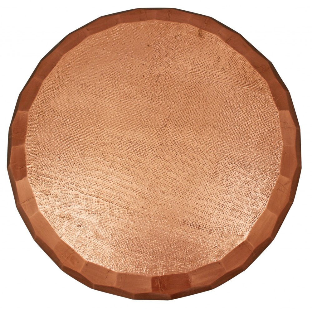 28" Copper Iron Hexagon Drum Drum Coffee Table