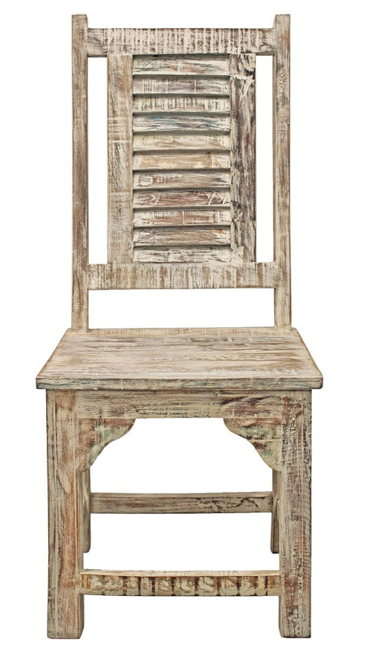 Set of Two Light Brown Wood Slat Back Dining Side Chairs