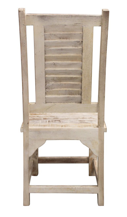 Set of Two Light Brown Wood Slat Back Dining Side Chairs