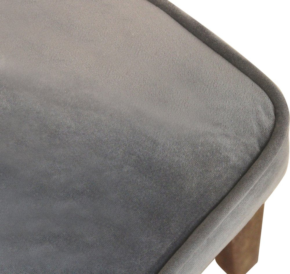 Set of Two Gray And Brown Upholstered Velvet Dining Parsons Chairs