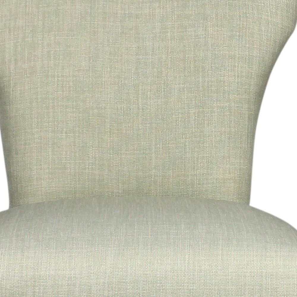 Set of Two Ivory and Brown Upholstered Fabric Dining Parsons Chairs