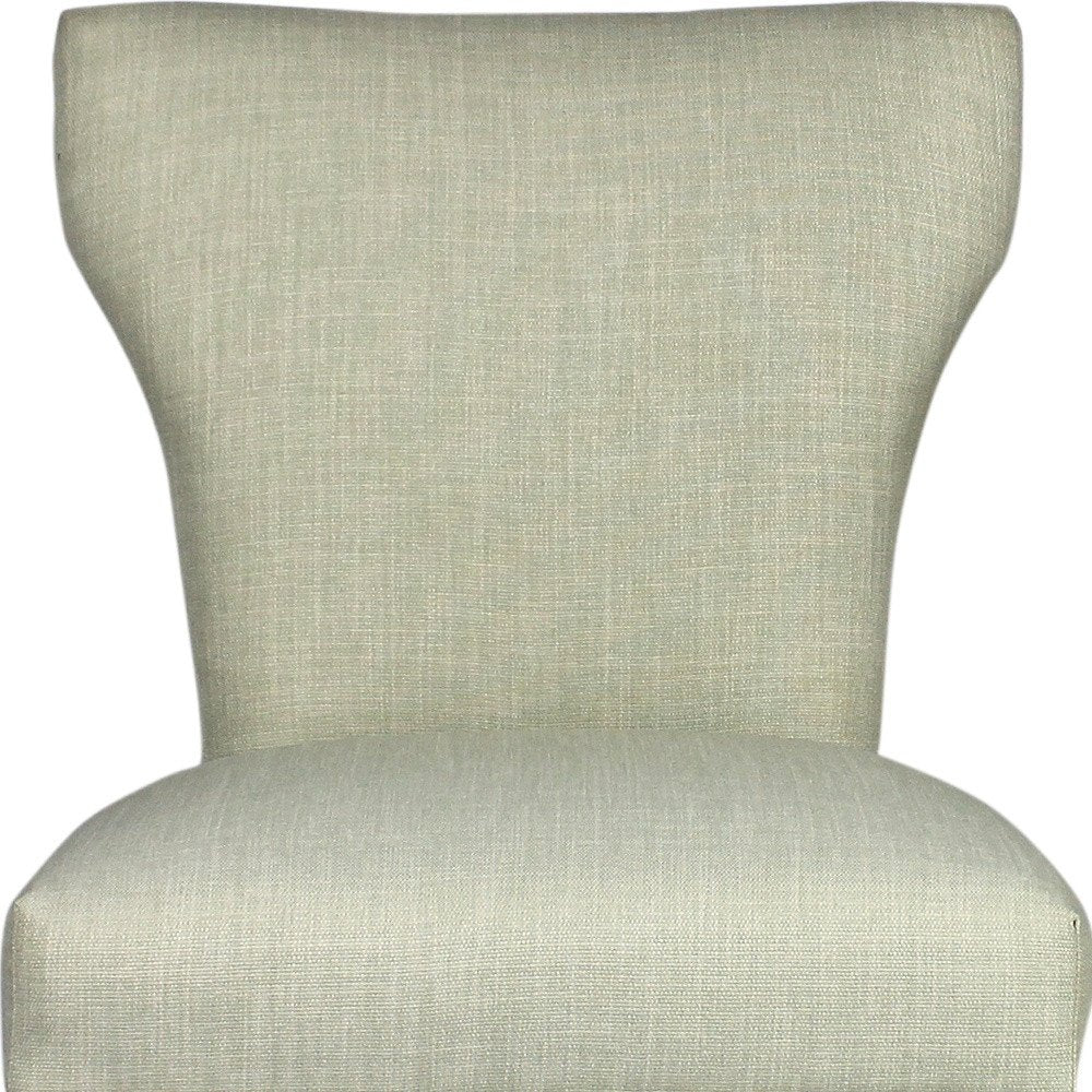 Set of Two Ivory and Brown Upholstered Fabric Dining Parsons Chairs