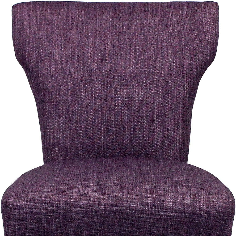 Set of Two Purple and Brown Upholstered Fabric Dining Parsons Chairs