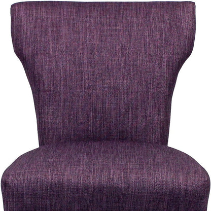 Set of Two Purple and Brown Upholstered Fabric Dining Parsons Chairs