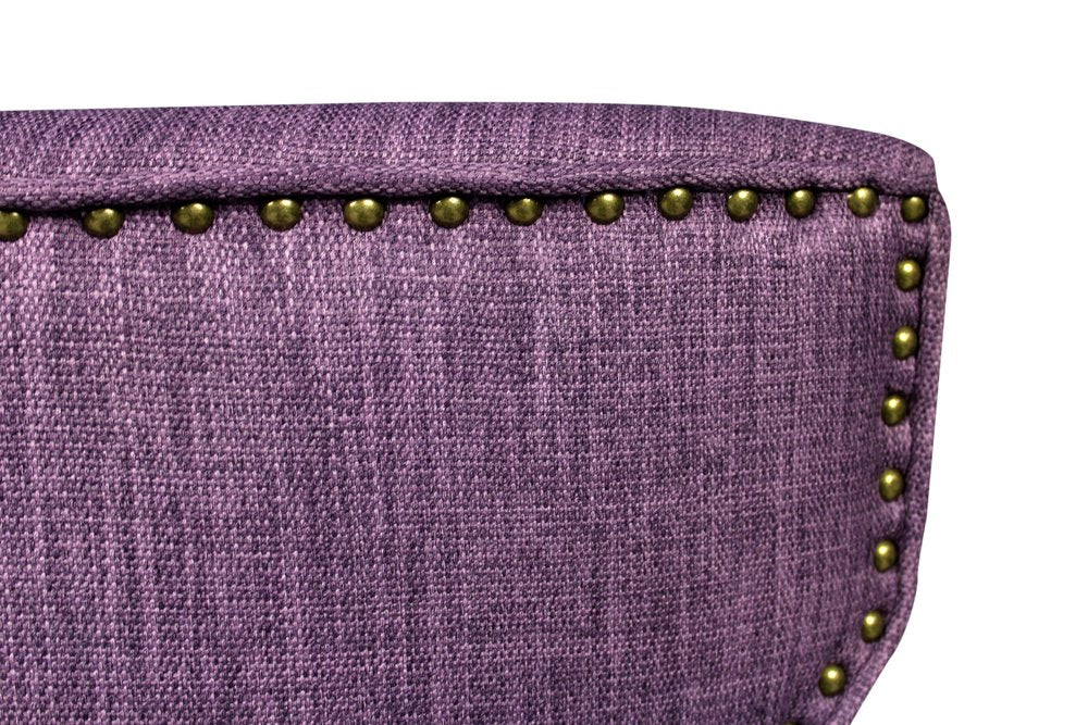 Set of Two Purple and Brown Upholstered Fabric Dining Parsons Chairs