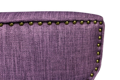 Set of Two Purple and Brown Upholstered Fabric Dining Parsons Chairs