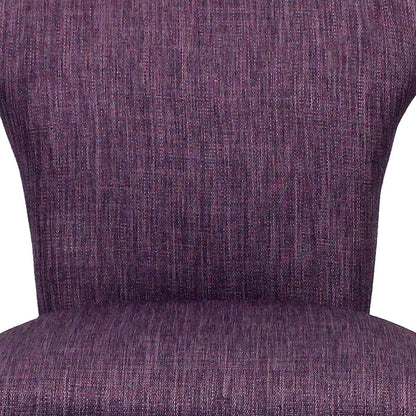Set of Two Purple and Brown Upholstered Fabric Dining Parsons Chairs
