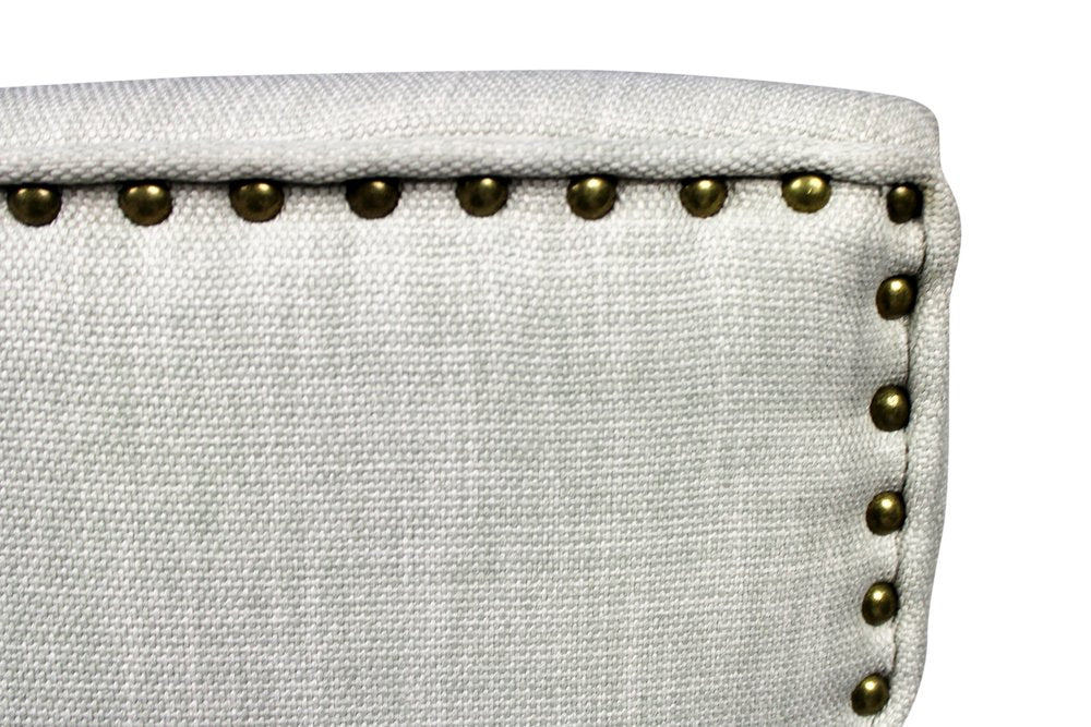 Set of Two Ivory and Natural Upholstered Fabric Dining Parsons Chairs