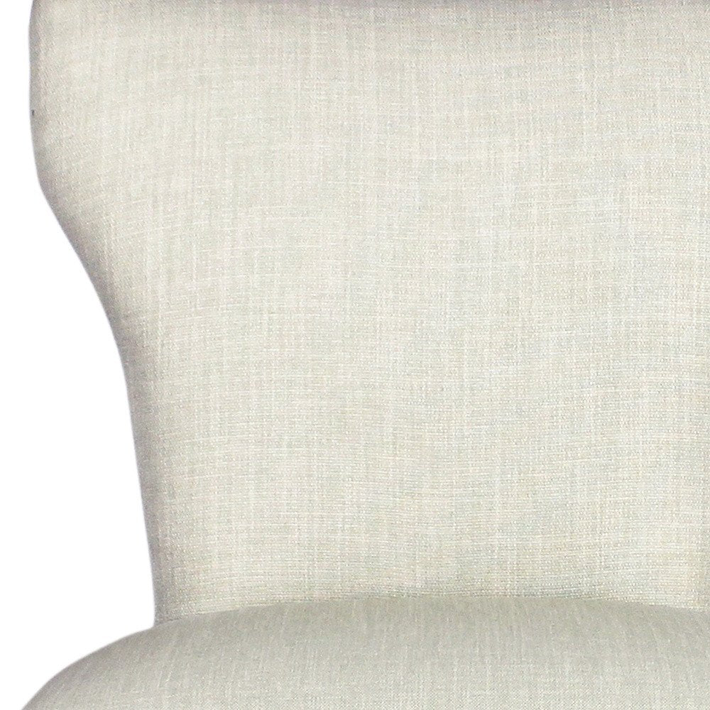 Set of Two Ivory and Natural Upholstered Fabric Dining Parsons Chairs