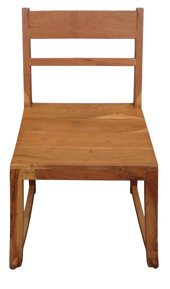 Set of Two Natural Ladder Back Dining Side Chairs