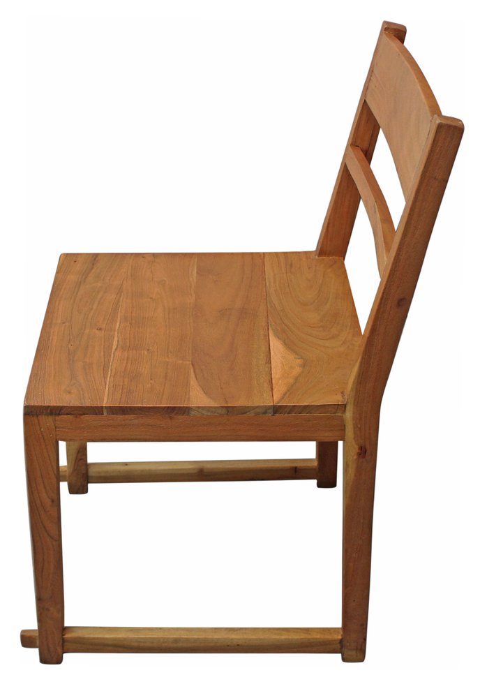 Set of Two Natural Ladder Back Dining Side Chairs