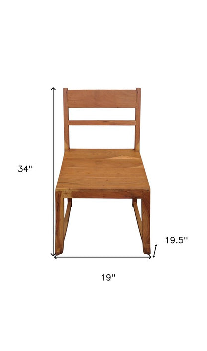 Set of Two Natural Ladder Back Dining Side Chairs