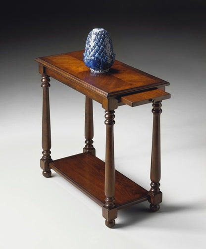 24" Dark Brown Wood End Table With Shelf