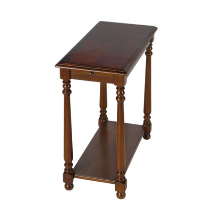 24" Brown Wood End Table With Shelf