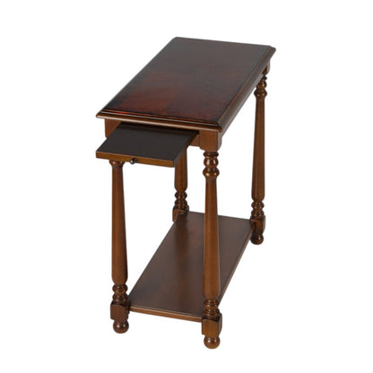 24" Brown Wood End Table With Shelf