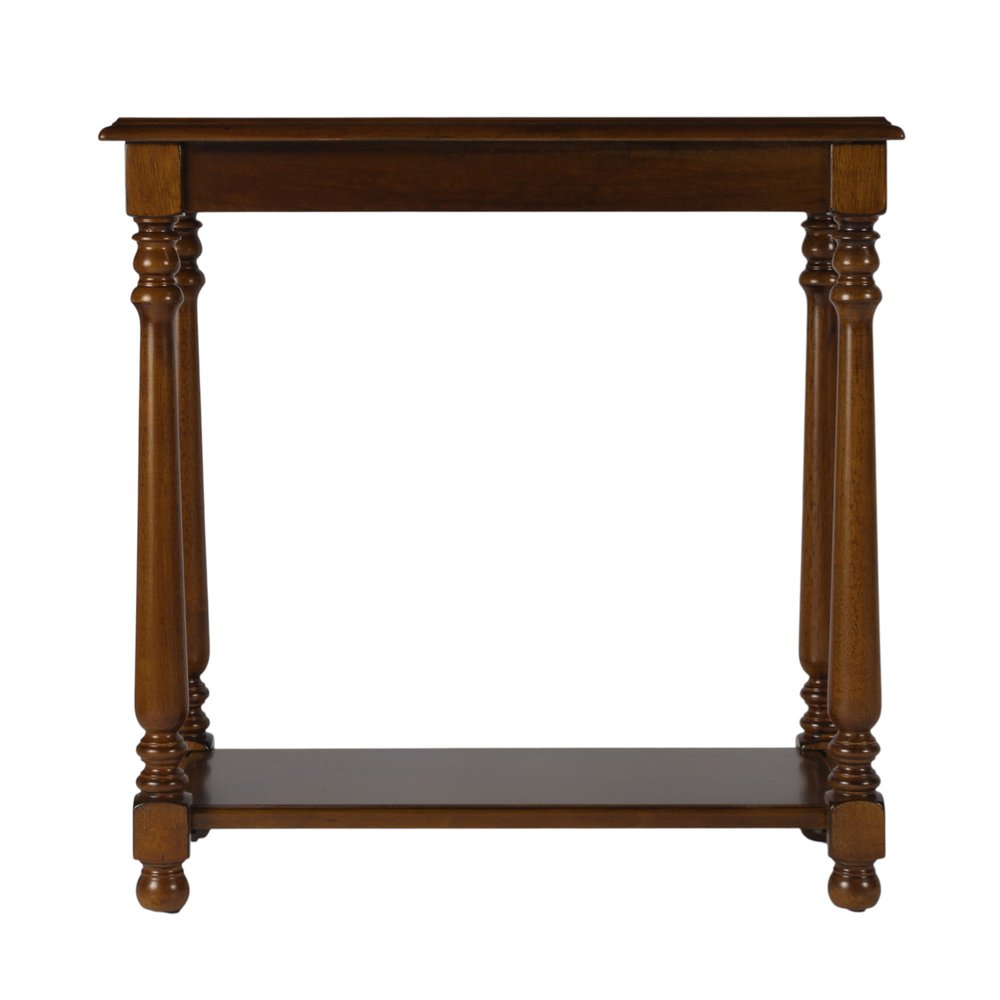 24" Brown Wood End Table With Shelf