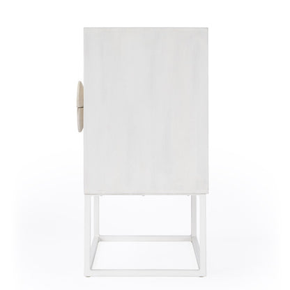 24" White Wood Two Drawer Nightstand