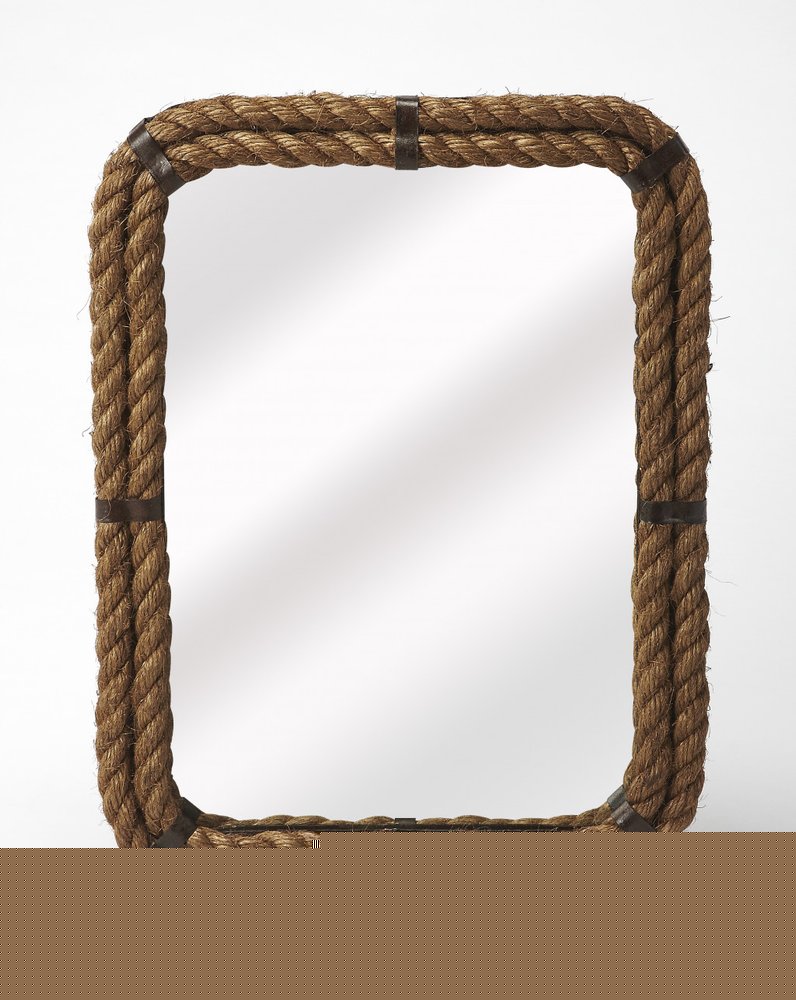 25" Brown Framed Accent Mirror