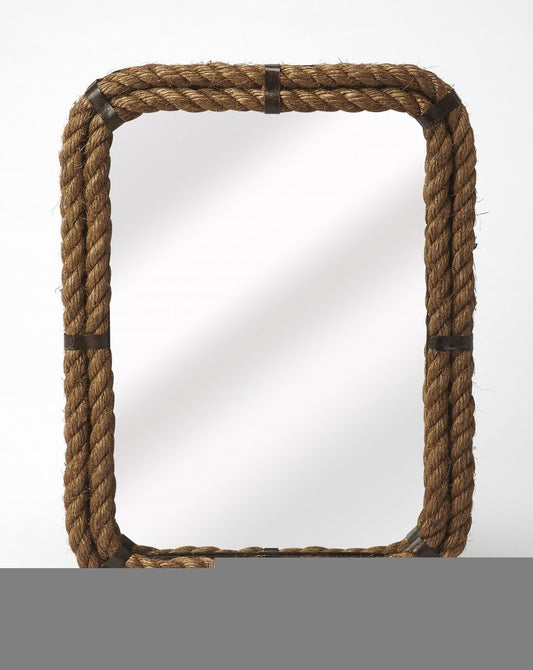 25" Brown Framed Accent Mirror