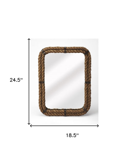 25" Brown Framed Accent Mirror