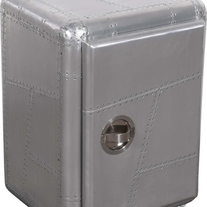 18" Silver Aluminum Standard Accent Cabinet With One Shelf