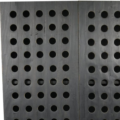 48" Dark Gray Solid Wood and Metal Holey Two Door Accent Chest