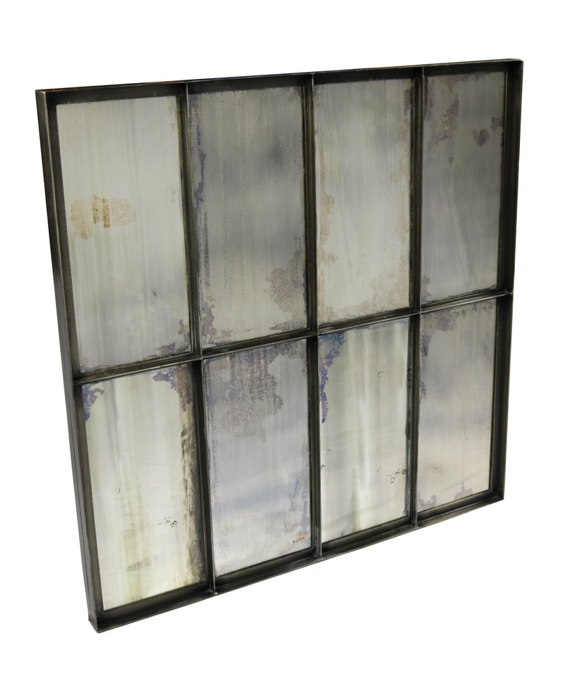 40" Black Square Metal Framed Accent Mirror