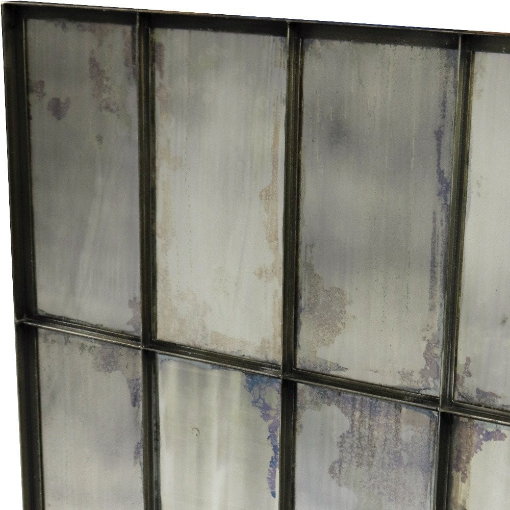 40" Black Square Metal Framed Accent Mirror