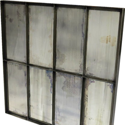 40" Black Square Metal Framed Accent Mirror