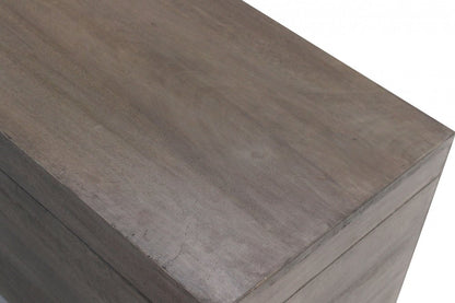 46" Brown And Black Solid Wood Entryway Bench with Flip Top