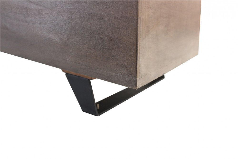 46" Brown And Black Solid Wood Entryway Bench with Flip Top