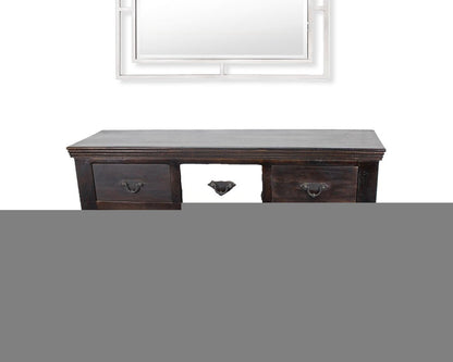 60" Brown Solid Wood Seven Drawer Triple Dresser