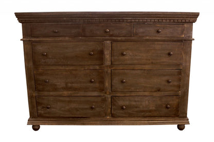 70" Tobacco Solid Wood Nine Drawer Gentleman's Chest