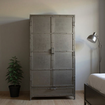 36" Silver Iron Drawer Combo Dresser