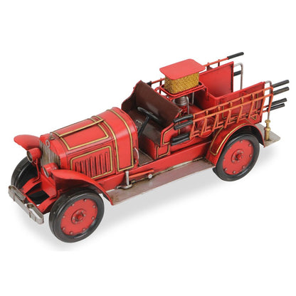 7" Red and Gold Metal Hand Painted 1923 style fire truck Model Car