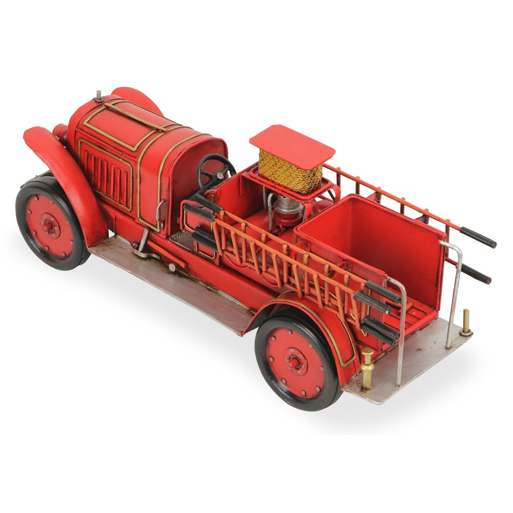 7" Red and Gold Metal Hand Painted 1923 style fire truck Model Car