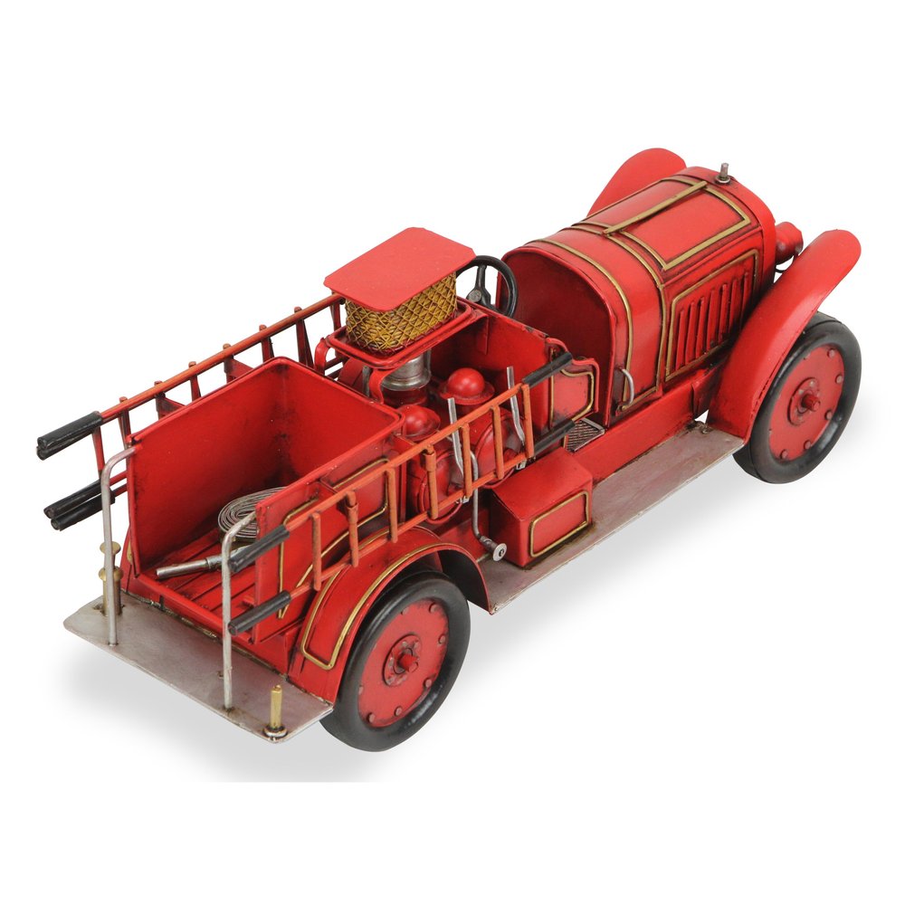 7" Red and Gold Metal Hand Painted 1923 style fire truck Model Car